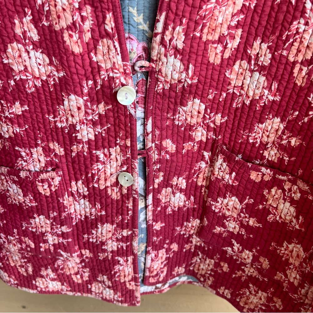 Reversible Cotton Quilted Patchwork Print Jacket … - image 10